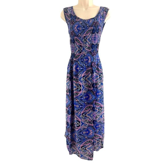 Croft & Barrow Paisley Print Smocked Bodice Midi Maxi Dress Size 2X 20 22 Plus - Picture 1 of 7